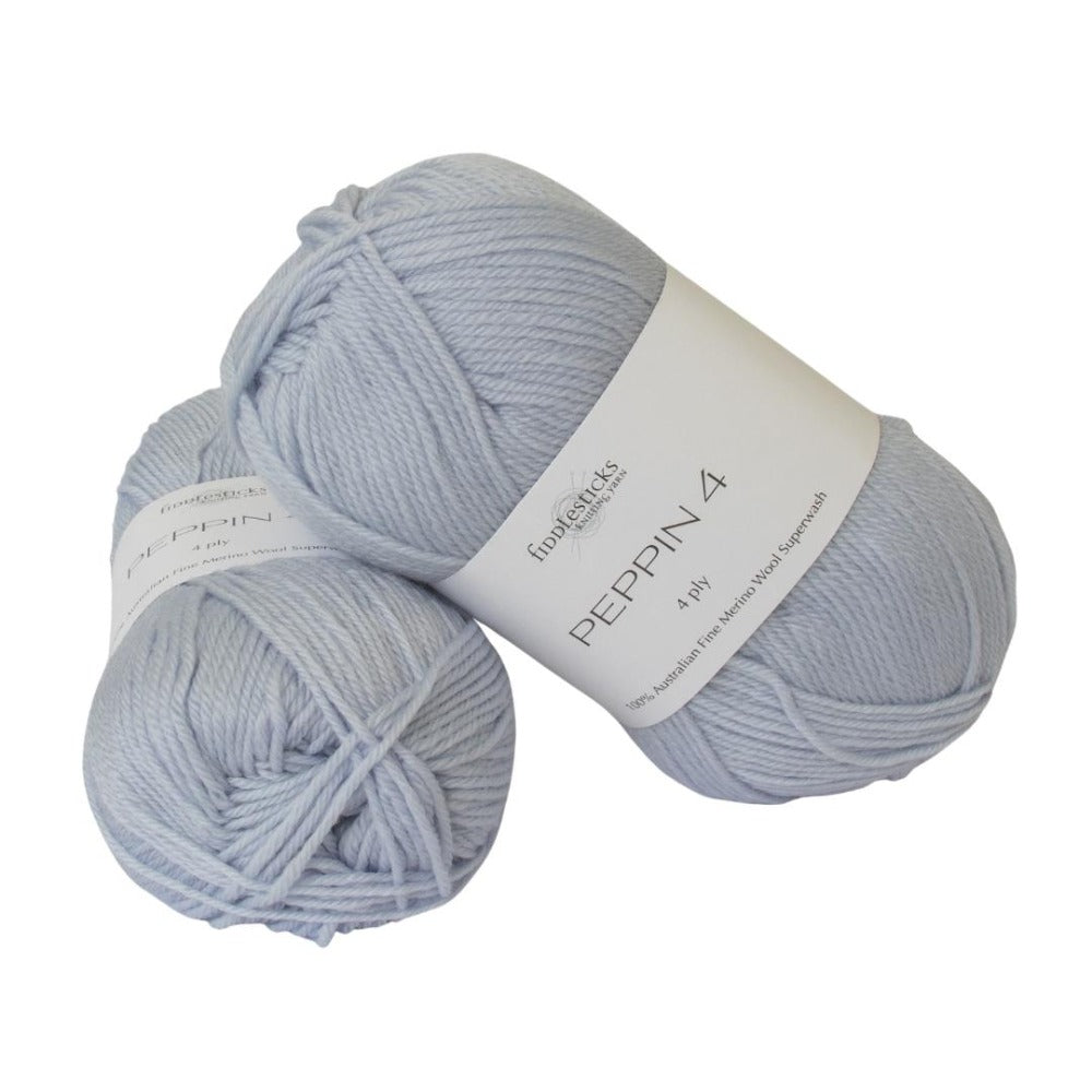 Fiddlesticks Peppin Fine Merino 4 Ply 415 Ice Blue