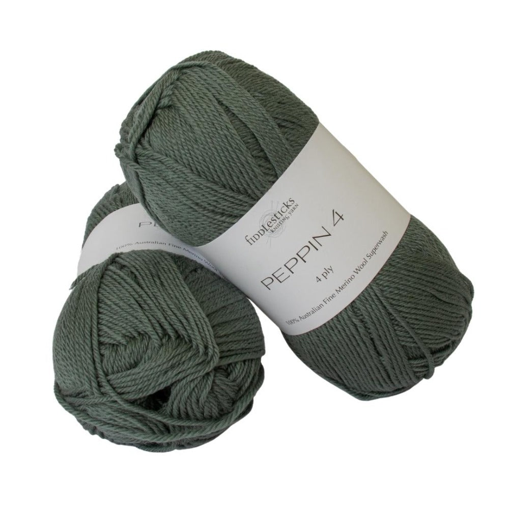 Fiddlesticks Peppin Fine Merino 4 Ply 431 Moss