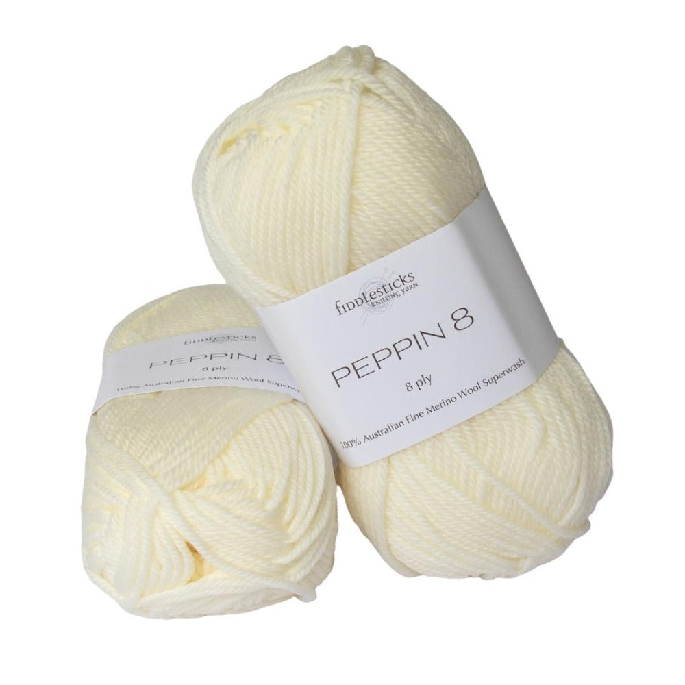 Fiddlesticks Peppin Fine Merino 8 Ply 802 Cream