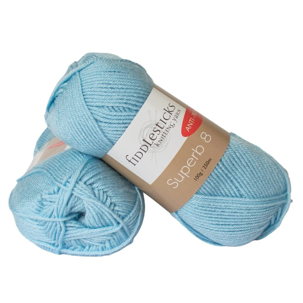Fiddlesticks Superb 8 Ply 70036 Duck Egg Blue
