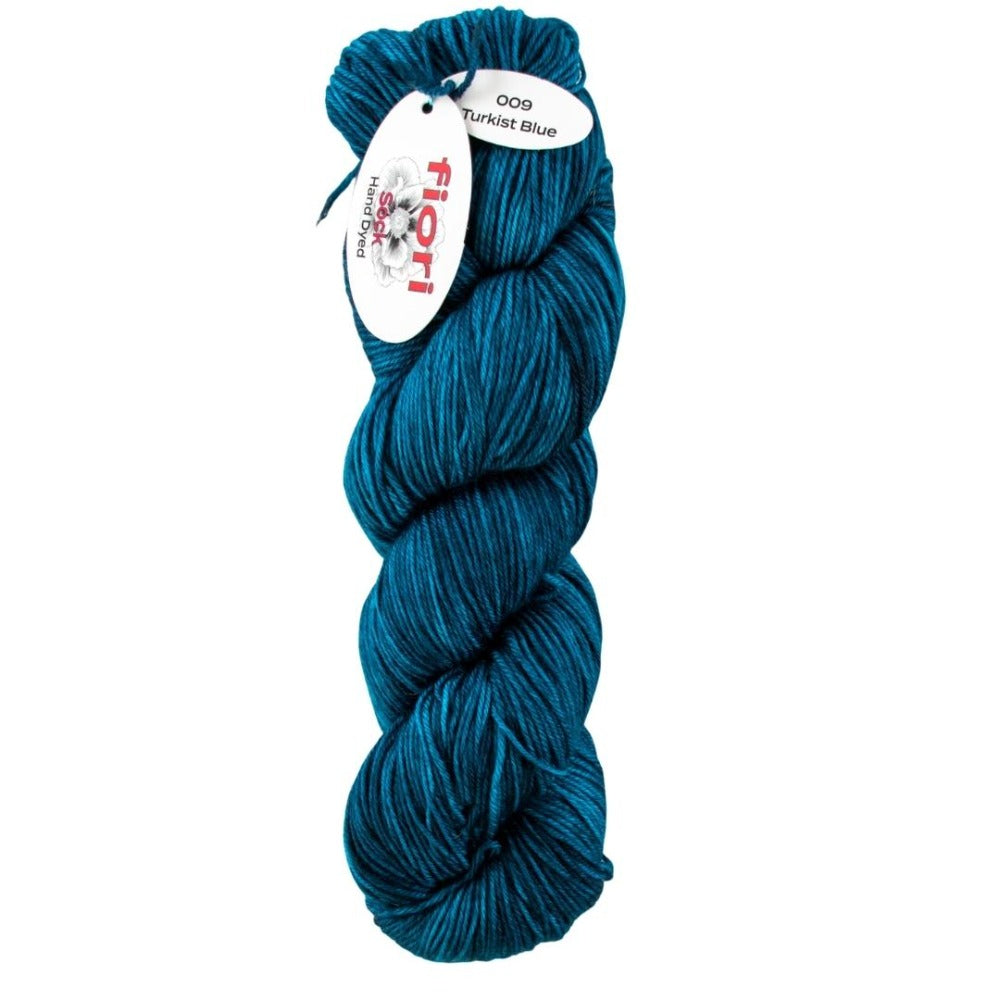 Fiori Hand Dyed Sock 009 Turkist Blue