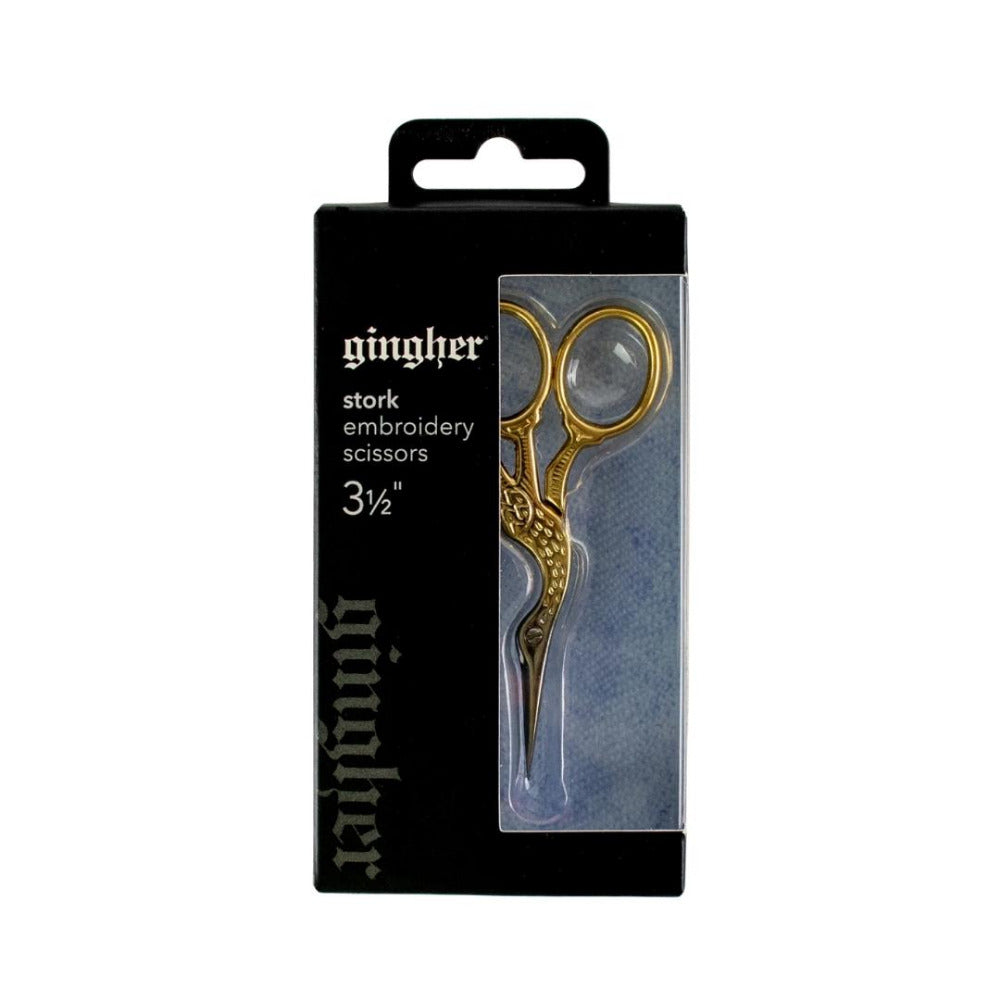 Gingher Gold Plated Stork Scissors 3-1/2 Inch/8.9cm