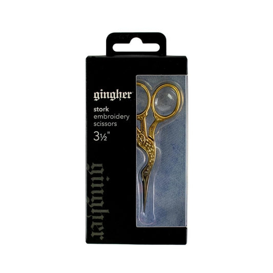 Gingher Gold Plated Stork Scissors 3-1/2 Inch/8.9cm