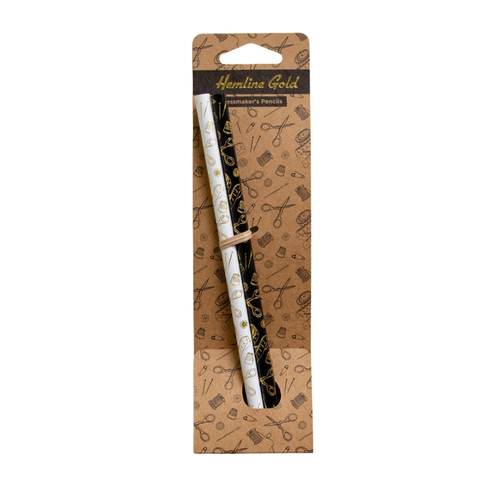Hemline Gold Dressmaker's Pencils, Set of Two, packaging