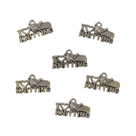 I Love Knitting Charm