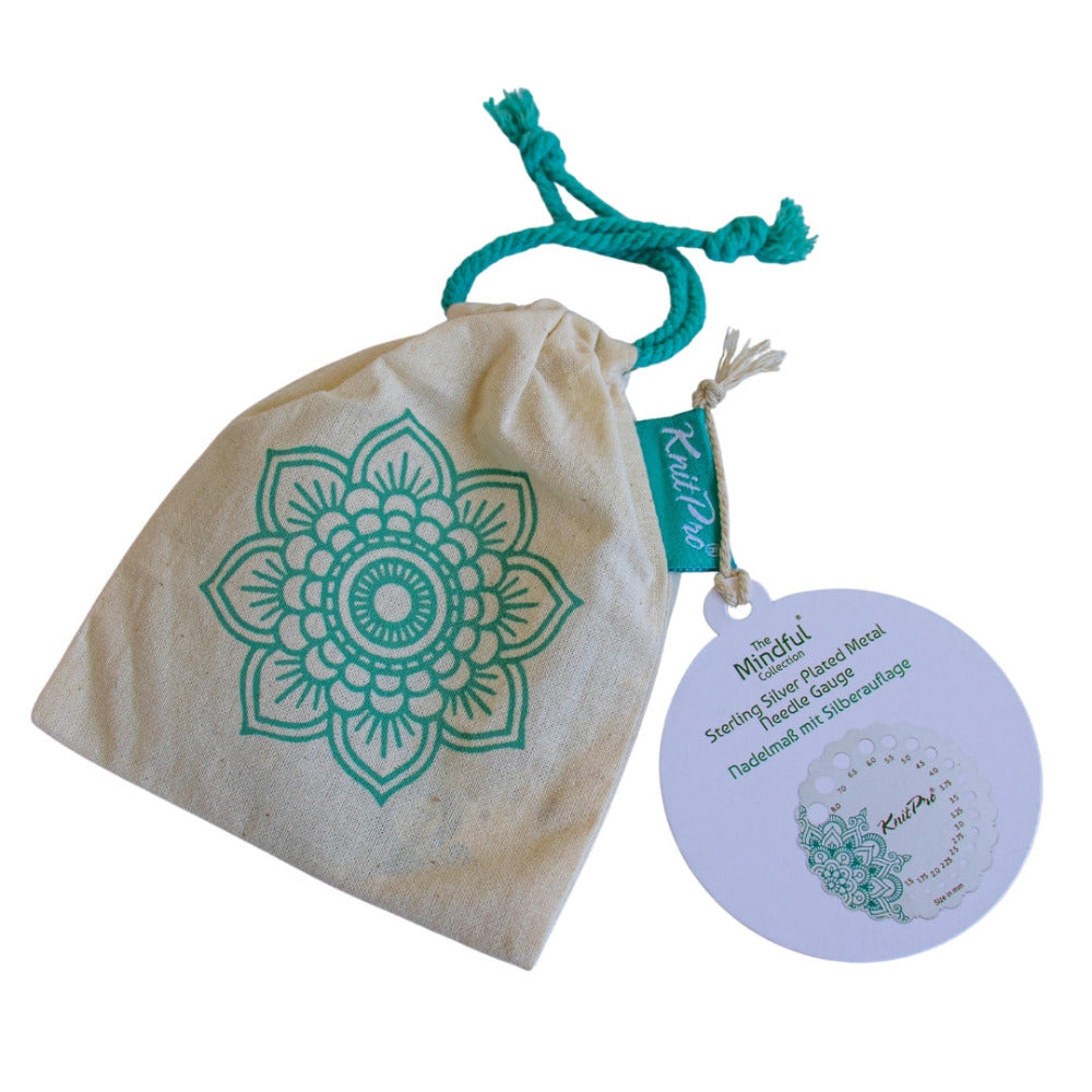 KnitPro 36631 The Mindful Collection Sterling Silver Plated Metal Needle Gauge