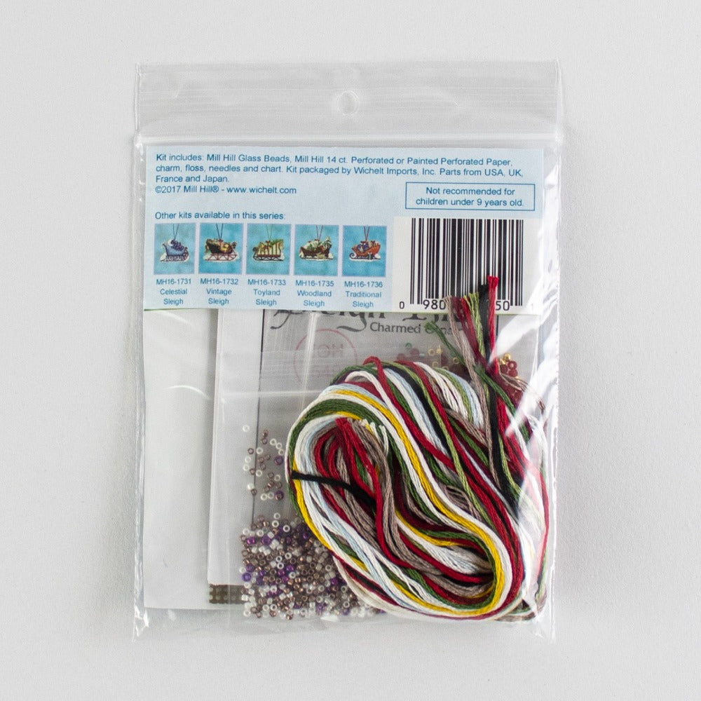 Mill Hill MH16-1734 Evergreen Sleigh Counted Cross Stitch Kit