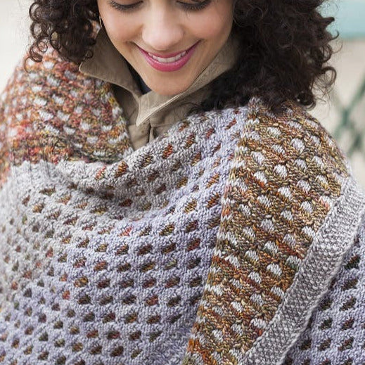 Malabrigo Book 18 "Rios and Washted" Margaux Textured Pattern Shawl