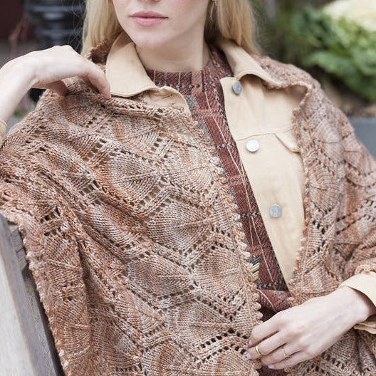 Malabrigo Book 18 "Rios and Washted" Amelie Leaf Lace Shawl