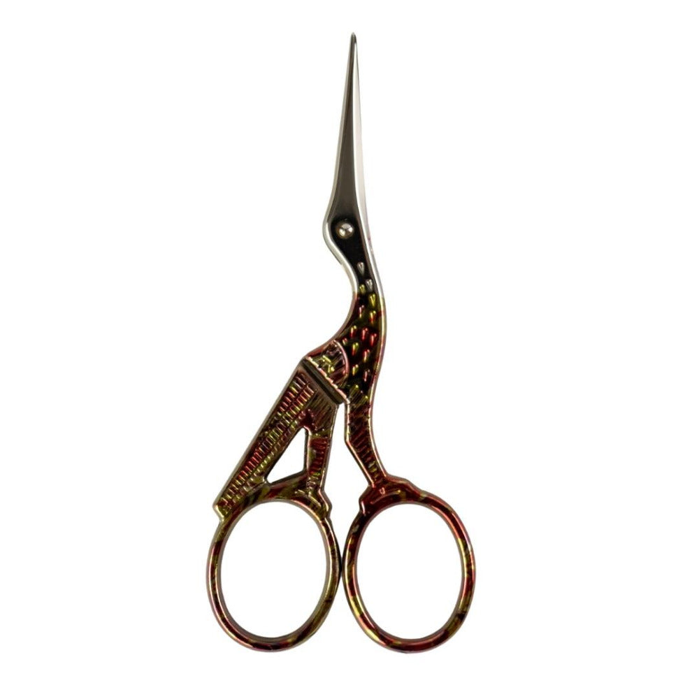 Premax Stork Scissors 3-1/2 Inch/8.89cm Fantasy Gold Red