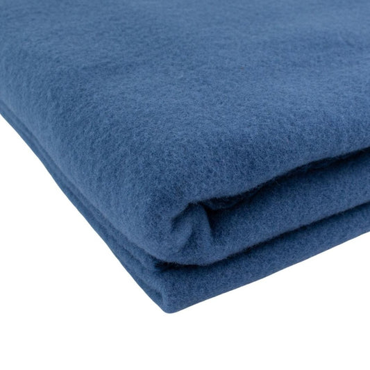 Pure Merino Wool Cot Size Blanket Denim Blue