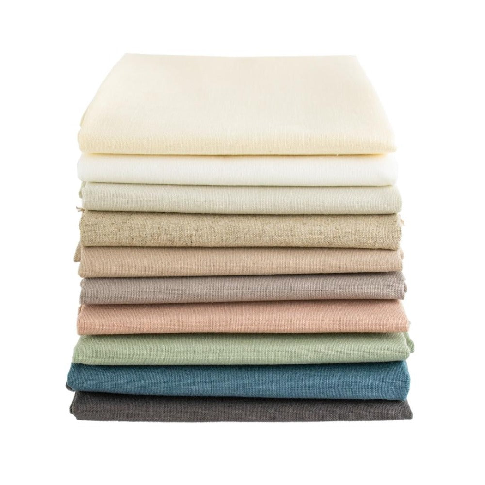 PFQ10 Purity Linen Cotton Fat Quarter Bundle 10 Pieces