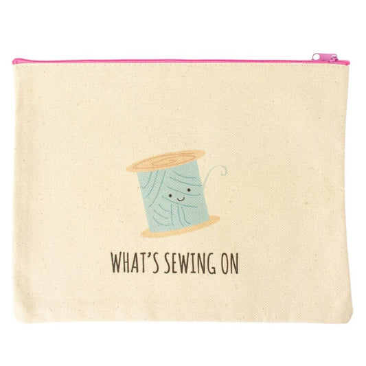 Riley Blake What's Sewing On Canvas Zippered Pouch