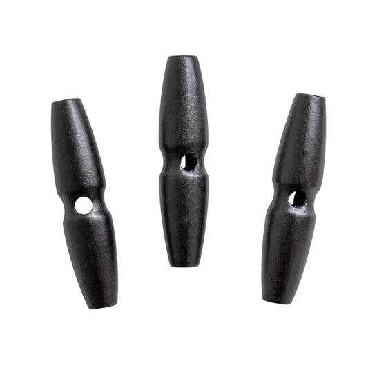 Large Black Timber Two Holed Toggle 65mm