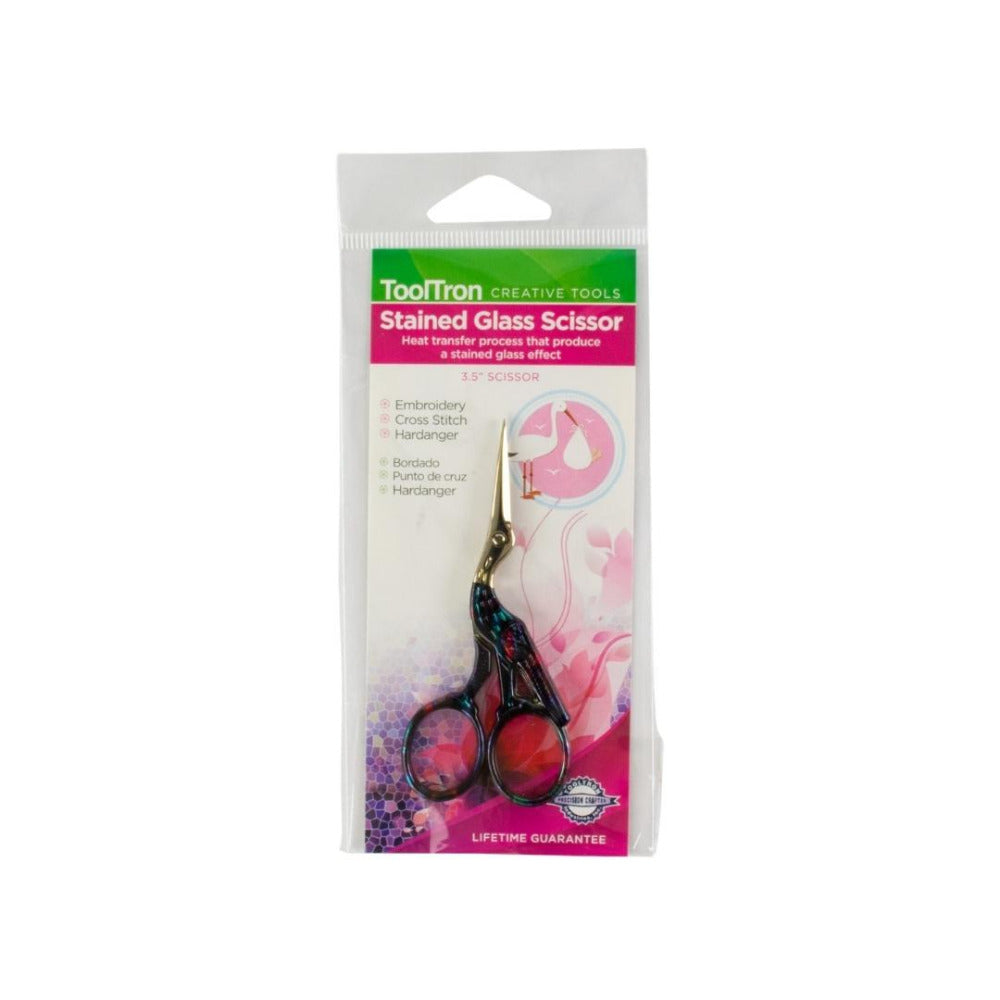 ToolTron Stained Glass Stork Scissor 3-1/2 inch/ 8.89cm