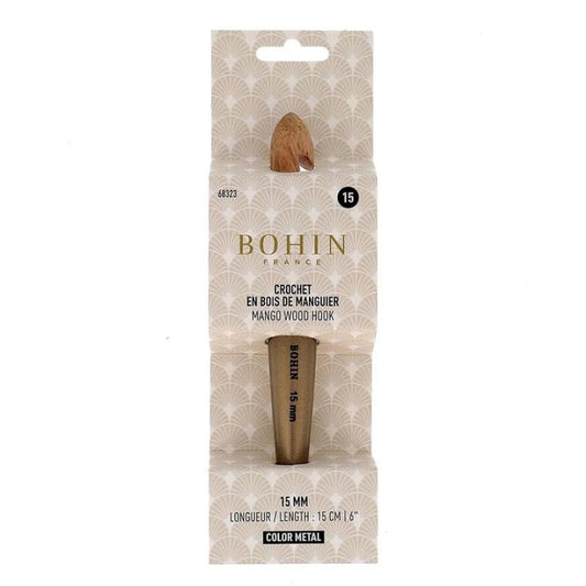 Bohin Mango Wood Crochet Hook 15.0mm