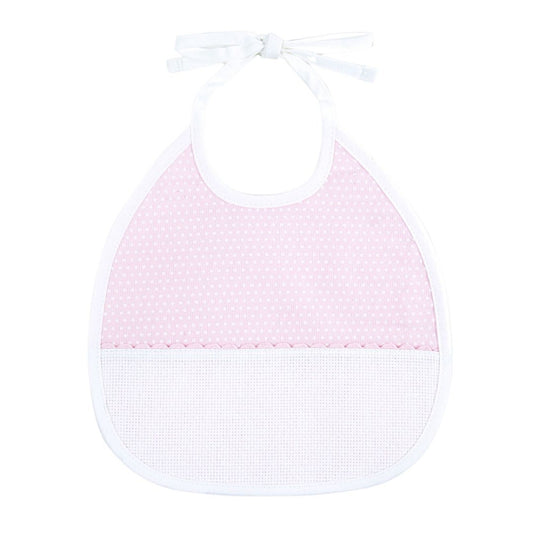 DMC Stitchable Polka Dot Bib Pink 3 mth
