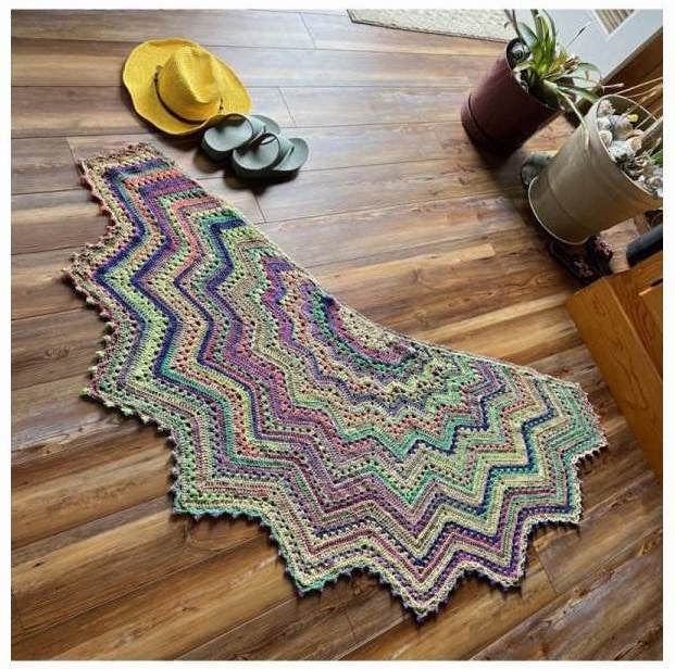 6-Day Superstaro Crocheted Shawl featuring Noro Yukata 