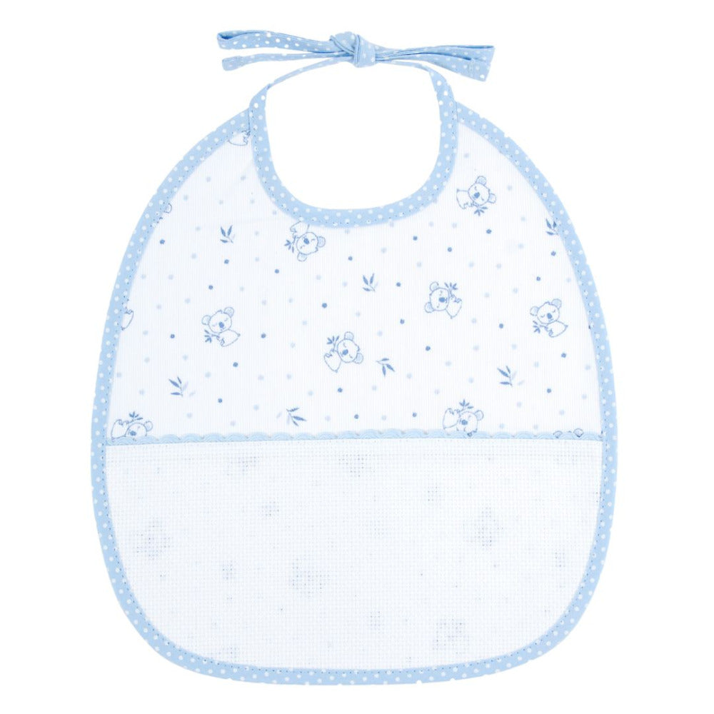 DMC Stitchable Koala Bib Blue 6 mth