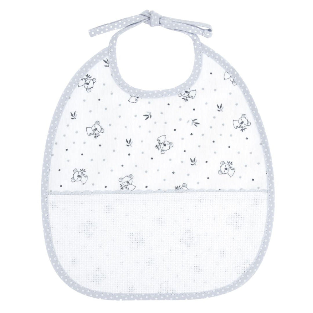 DMC Stitchable Koala Bib Grey 6 mth