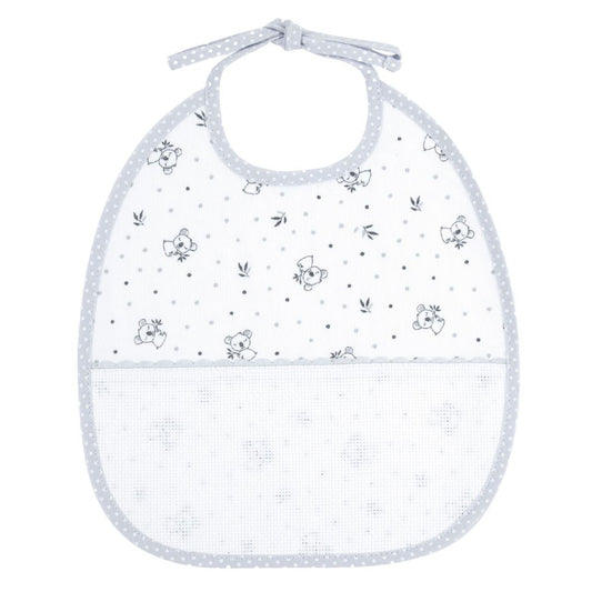 DMC Stitchable Koala Bib Grey 6 mth