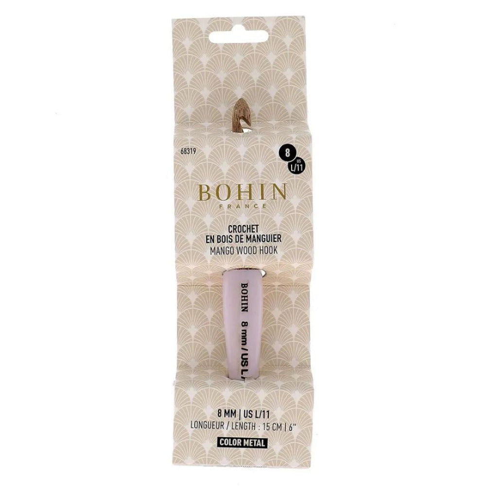 Bohin Mango Wood Crochet Hook 8.0mm