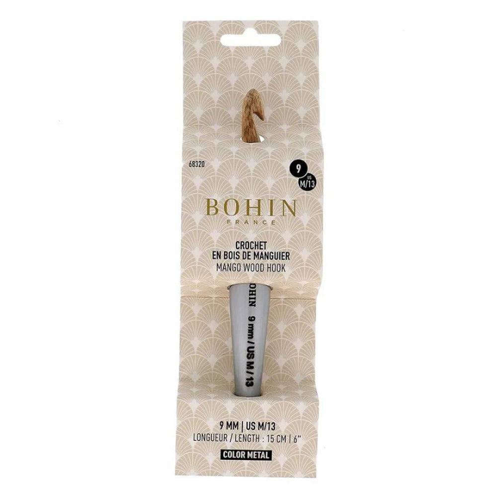 Bohin Mango Wood Crochet Hook 9.0mm