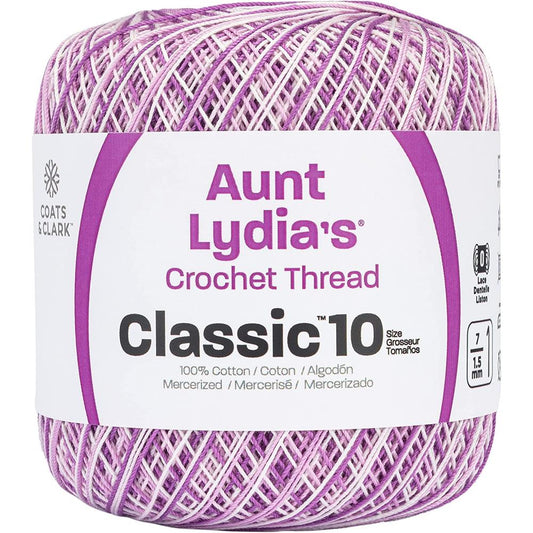 Aunt Lydia's Size 10 Crochet Cotton Shaded Purples 026