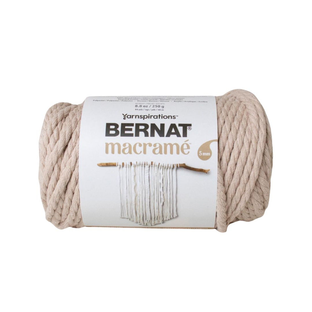Bernat Macrame Corda 250g – Gomitolo Taupe – Categoria #6 Super Bulky