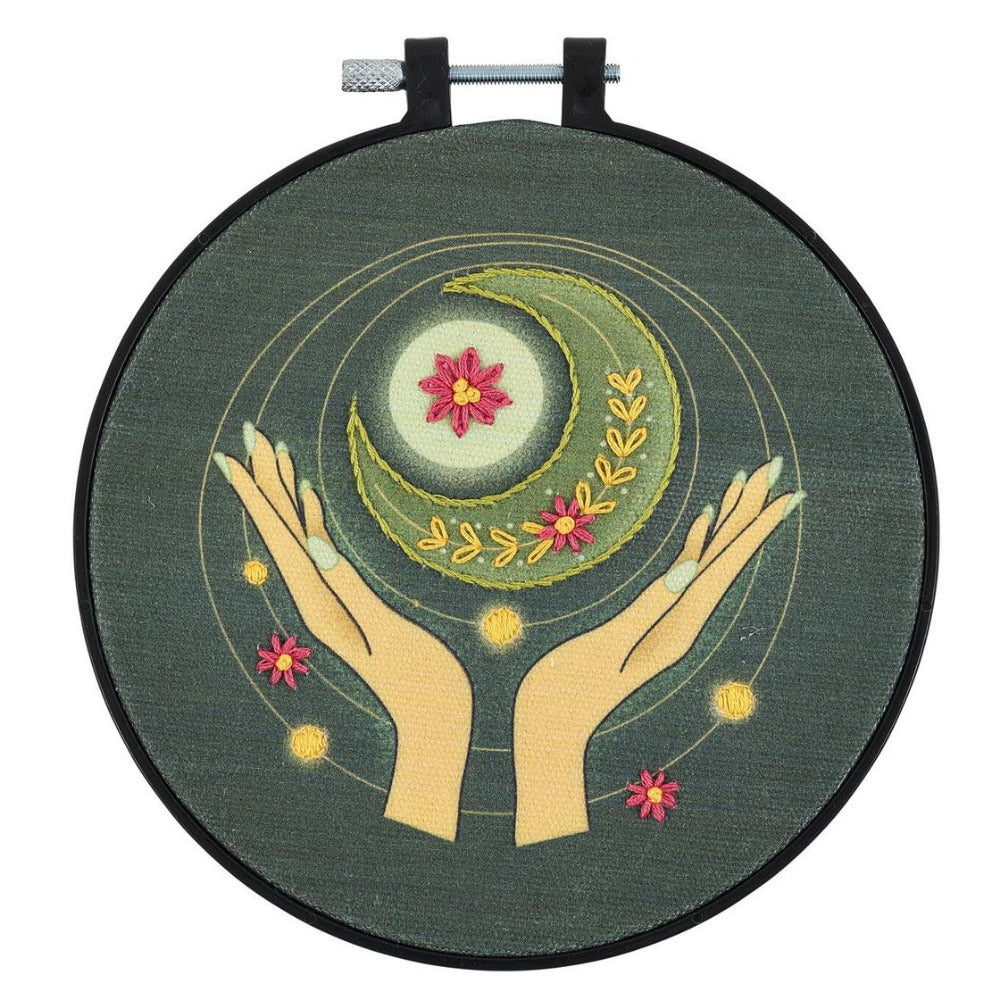 Bucilla Mindful Stitching Stamped Embroidery Kit - Lunar Balance, 15.2cm Hoop