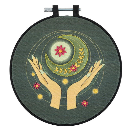 Bucilla Mindful Stitching Stamped Embroidery Kit - Lunar Balance, 15.2cm Hoop