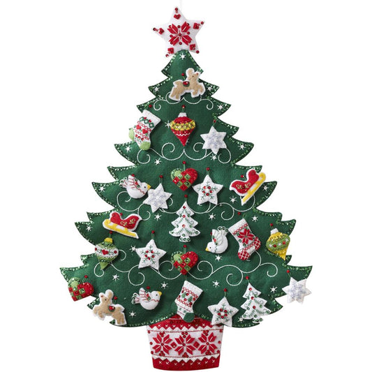 Nordic Tree Advent Calendar Bucilla Applique Kit 