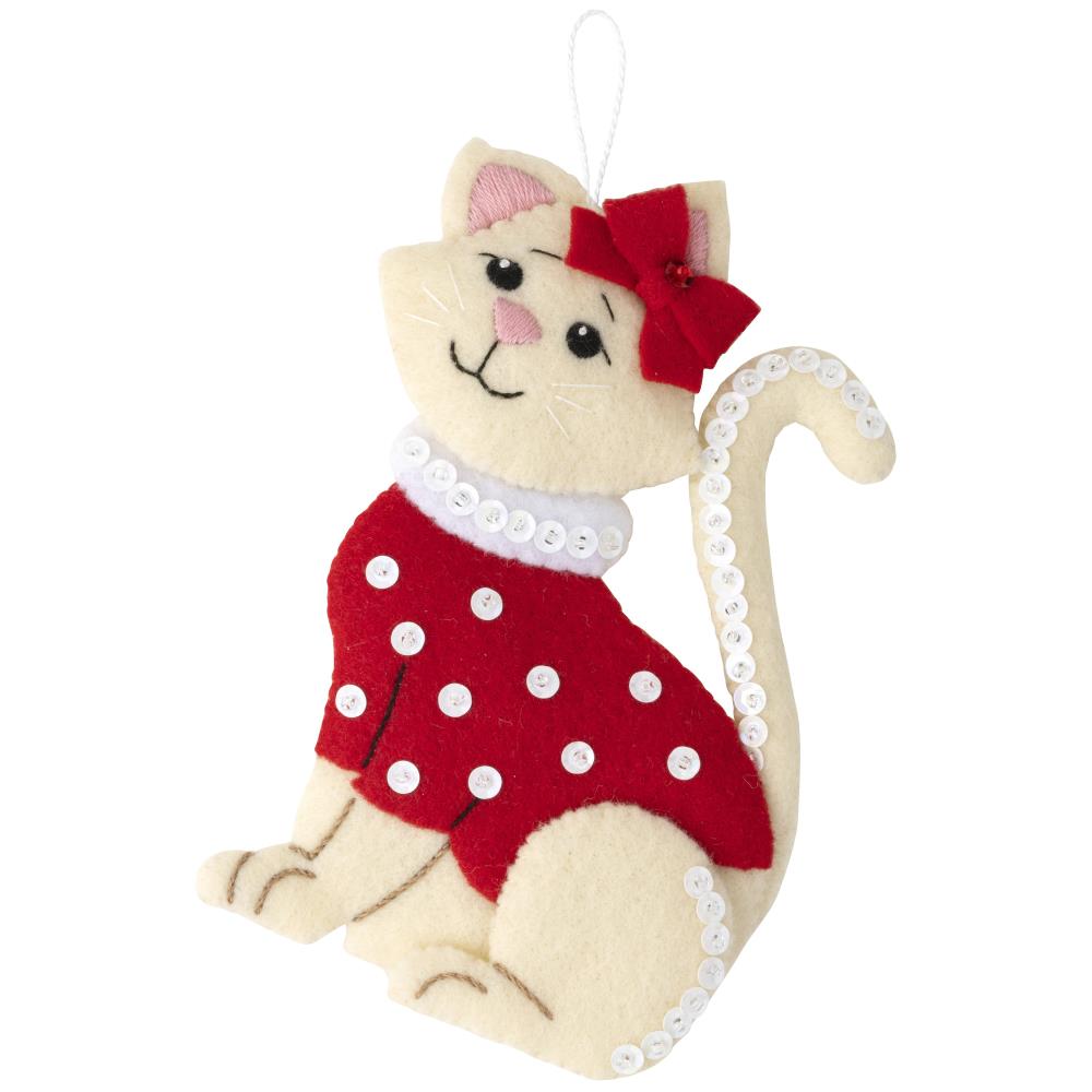 Cats In Ugly Sweaters Bucilla Felt Applique Ornament Kit