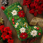 Poinsettia Elegance Bucilla Felt Stocking Applique Kit 18"