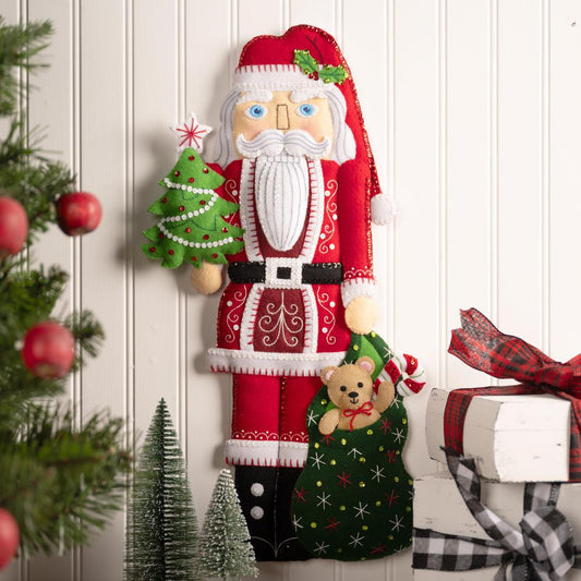 Nutcracker Santa Wall Hanging Kit Bucilla Felt Applique Kit