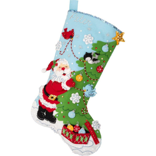 Trimmimg With Tweets Bucilla Felt Stocking Applique Kit 18"