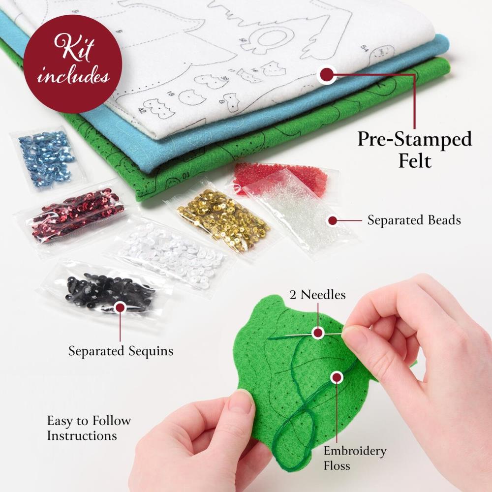 Trimmimg With Tweets Bucilla Felt Stocking Applique Kit 18"