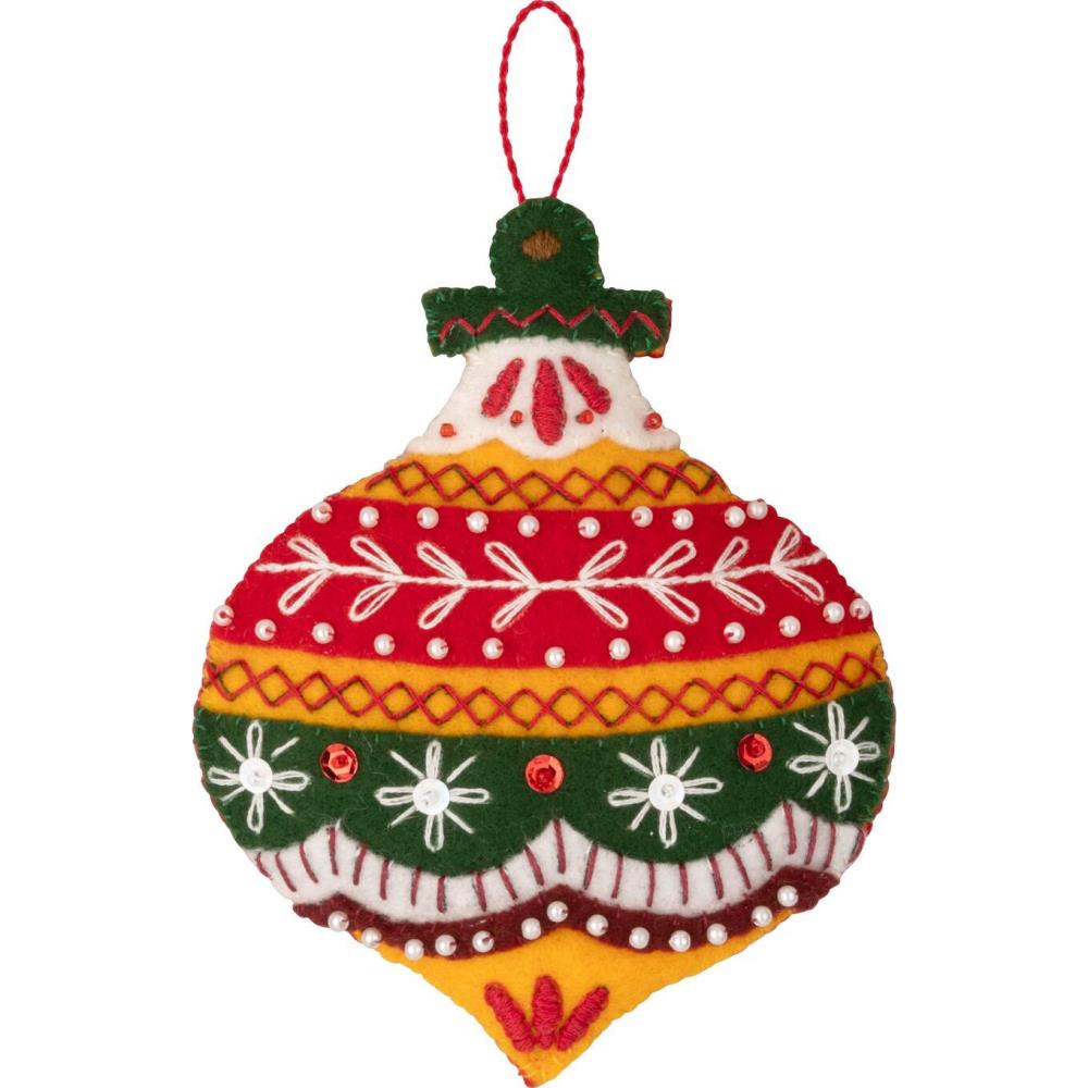 Santa's Nordic Set Bucilla Felt Ornaments Applique Kit Set Of 6