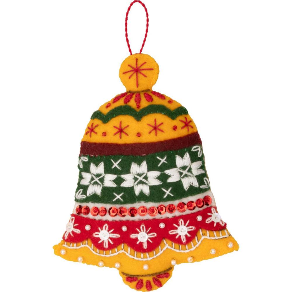 Santa's Nordic Set Bucilla Felt Ornaments Applique Kit Set Of 6