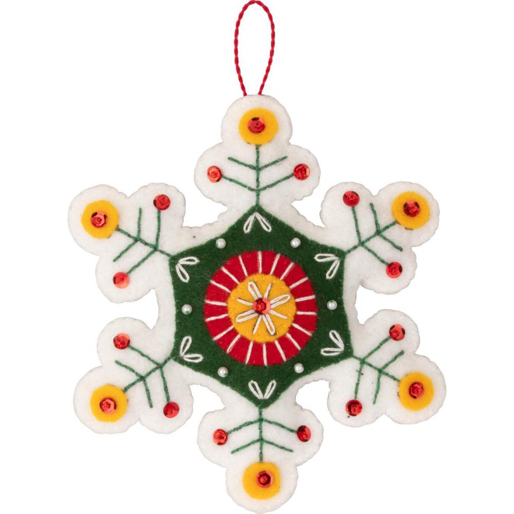 Santa's Nordic Set Bucilla Felt Ornaments Applique Kit Set Of 6