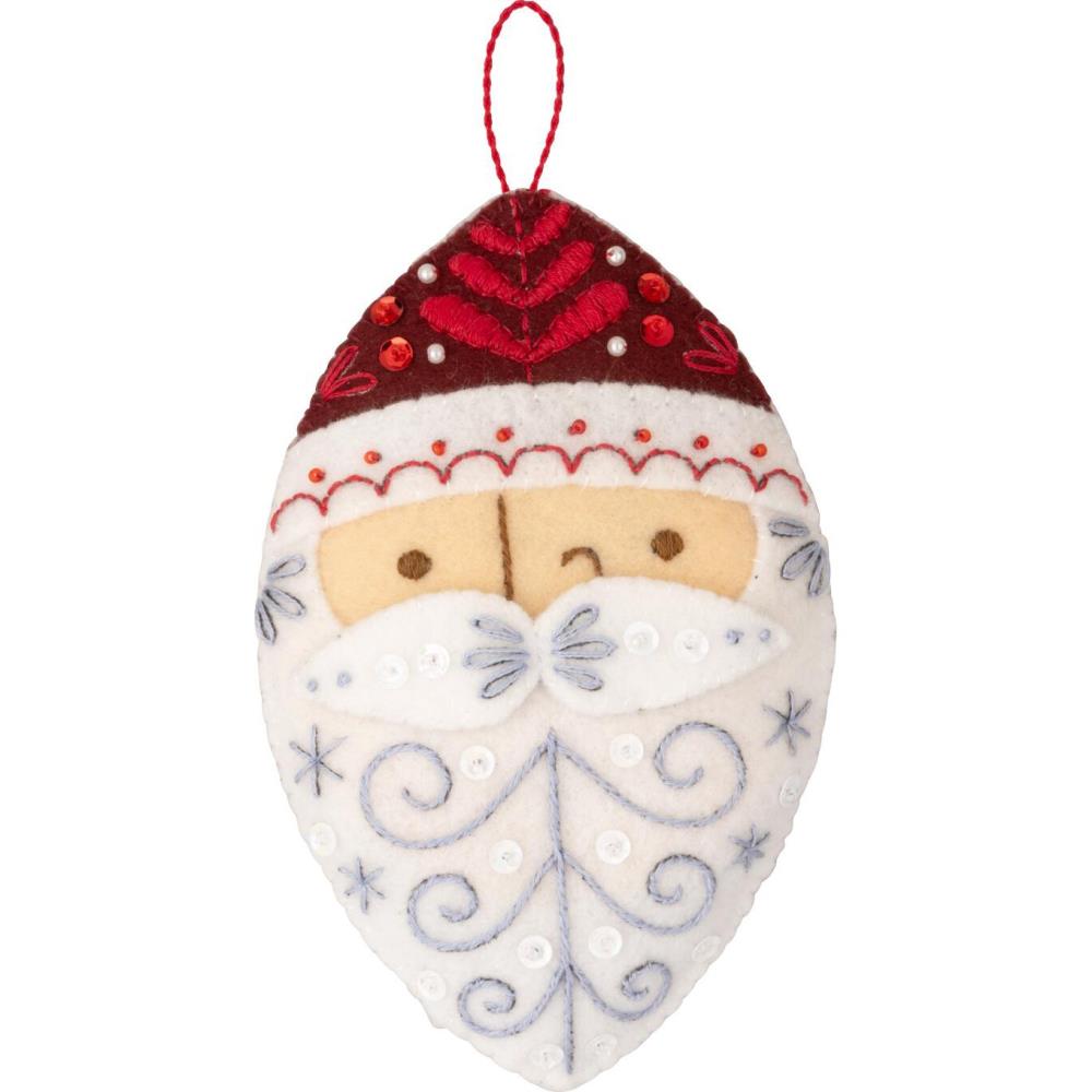 Santa's Nordic Set Bucilla Felt Ornaments Applique Kit Set Of 6