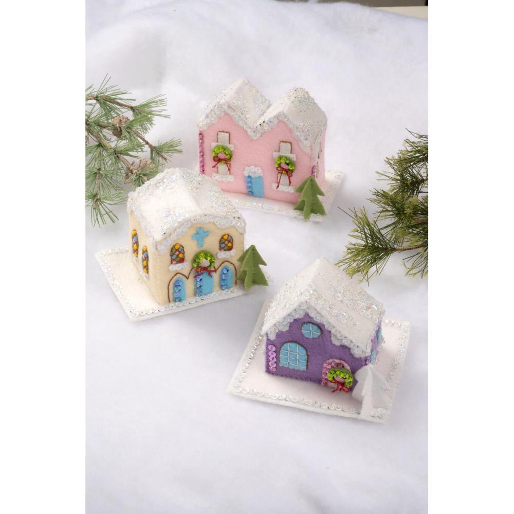 Putz Village Set of Three Felt Applique Kit