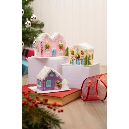 Putz Village Set of Three Felt Applique Kit