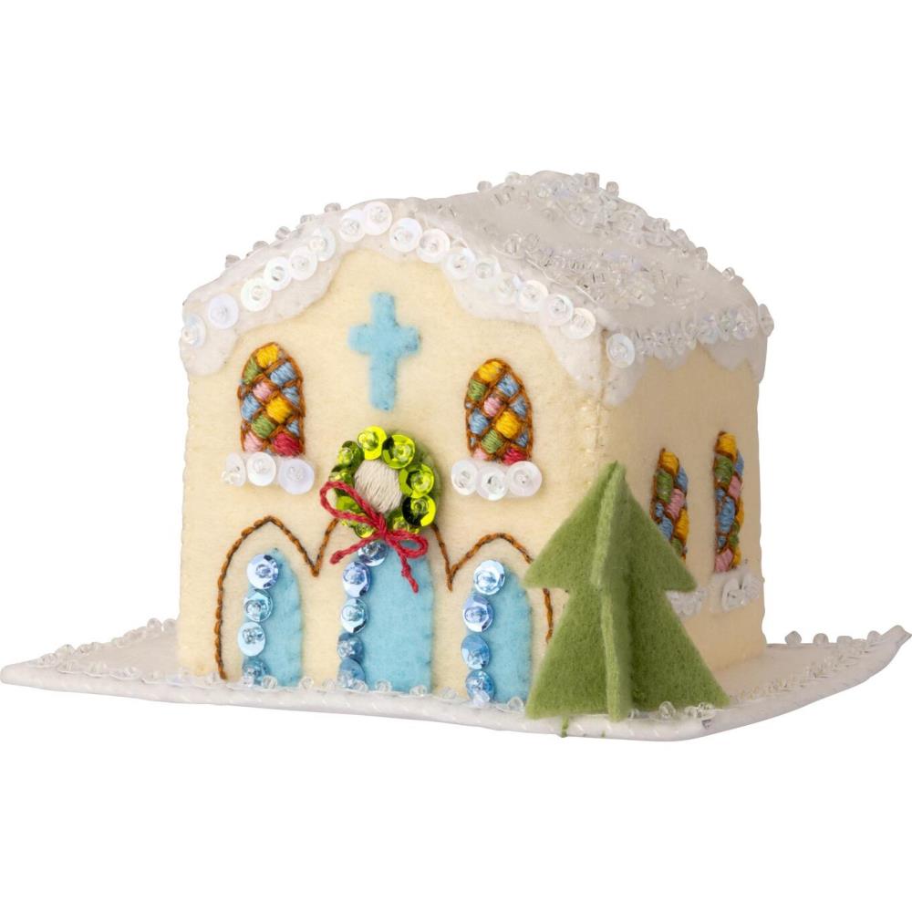 Putz Village Set of Three Felt Applique Kit