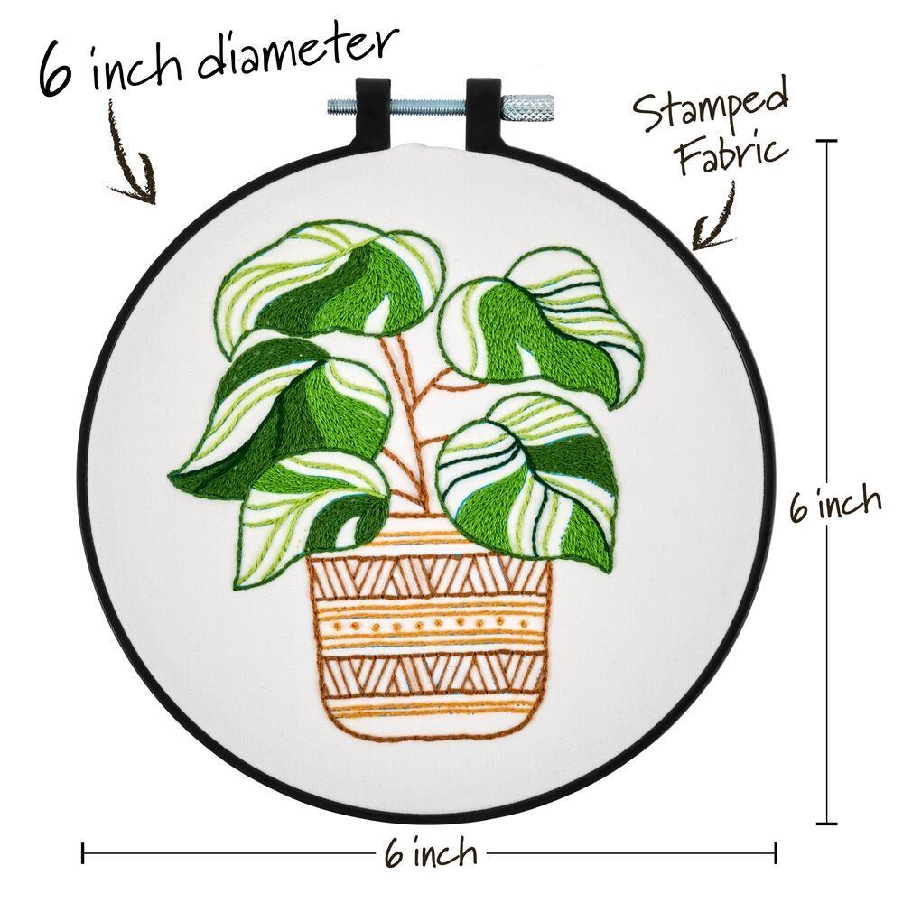 Bucilla Stamped Embroidery Kit - Potted Beauty with 15.24cm Hoop