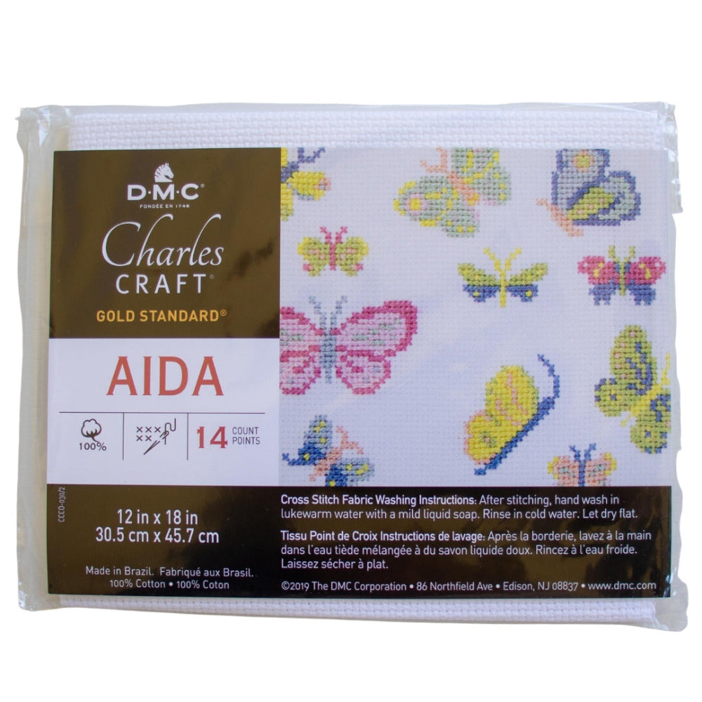 14 Count Charles Craft Gold Standard White Aida Precut