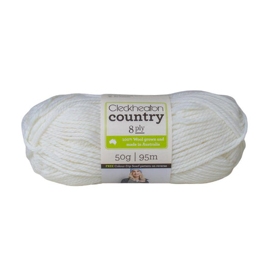 Cleckheaton Country 8 Ply 003 White