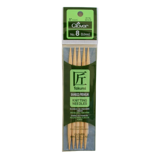 Clover Takumi Bamboo Double Pointed Knitting Needles 5.0mm/13cm
