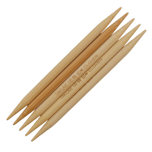 Clover Takumi Bamboo Double Pointed Knitting Needles 6.5mm/13cm