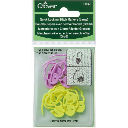 Clover 3032 Quick Locking Stitch Markers Large